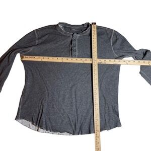 Vince Men's Gray Long Sleeve Henley Thermal Shirt M/M Cotton Button Up Casual